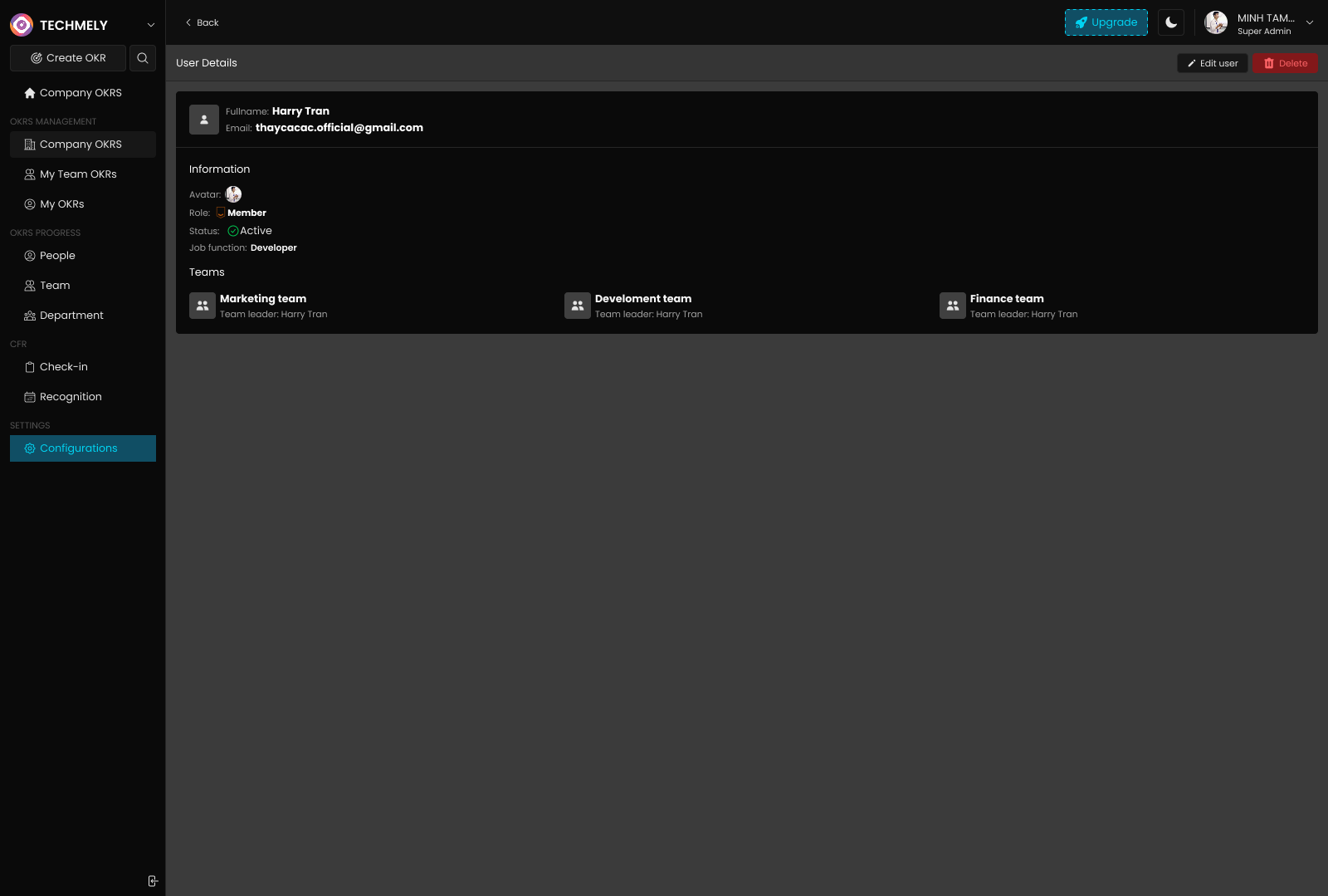 User Details View