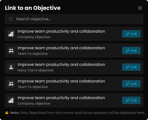 Link to Objective Interface