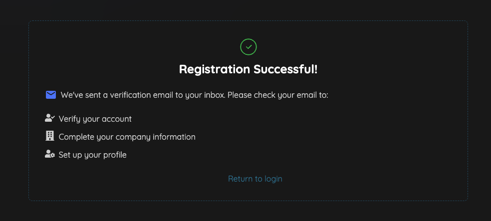 Registration Success